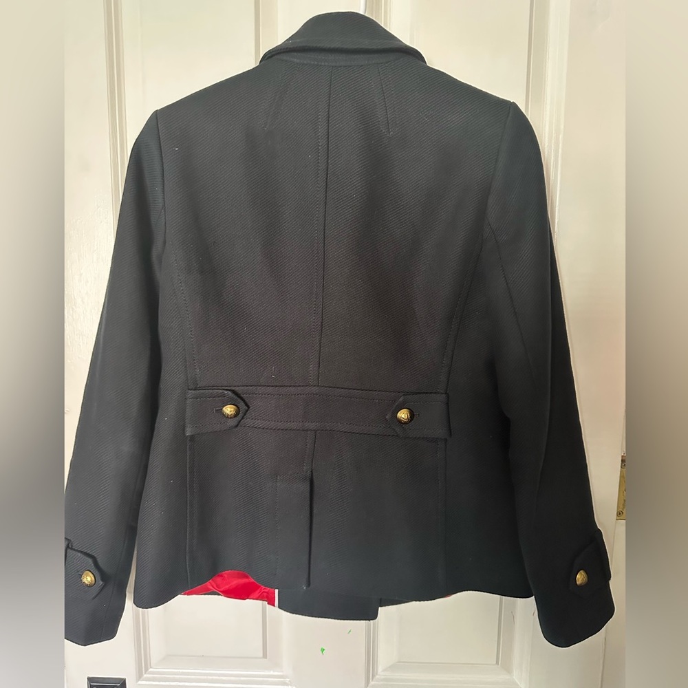 Banana Republic Navy Pea Coat, shell Cotton, lining polyester: pit to pit 19” - Picture 3 of 10